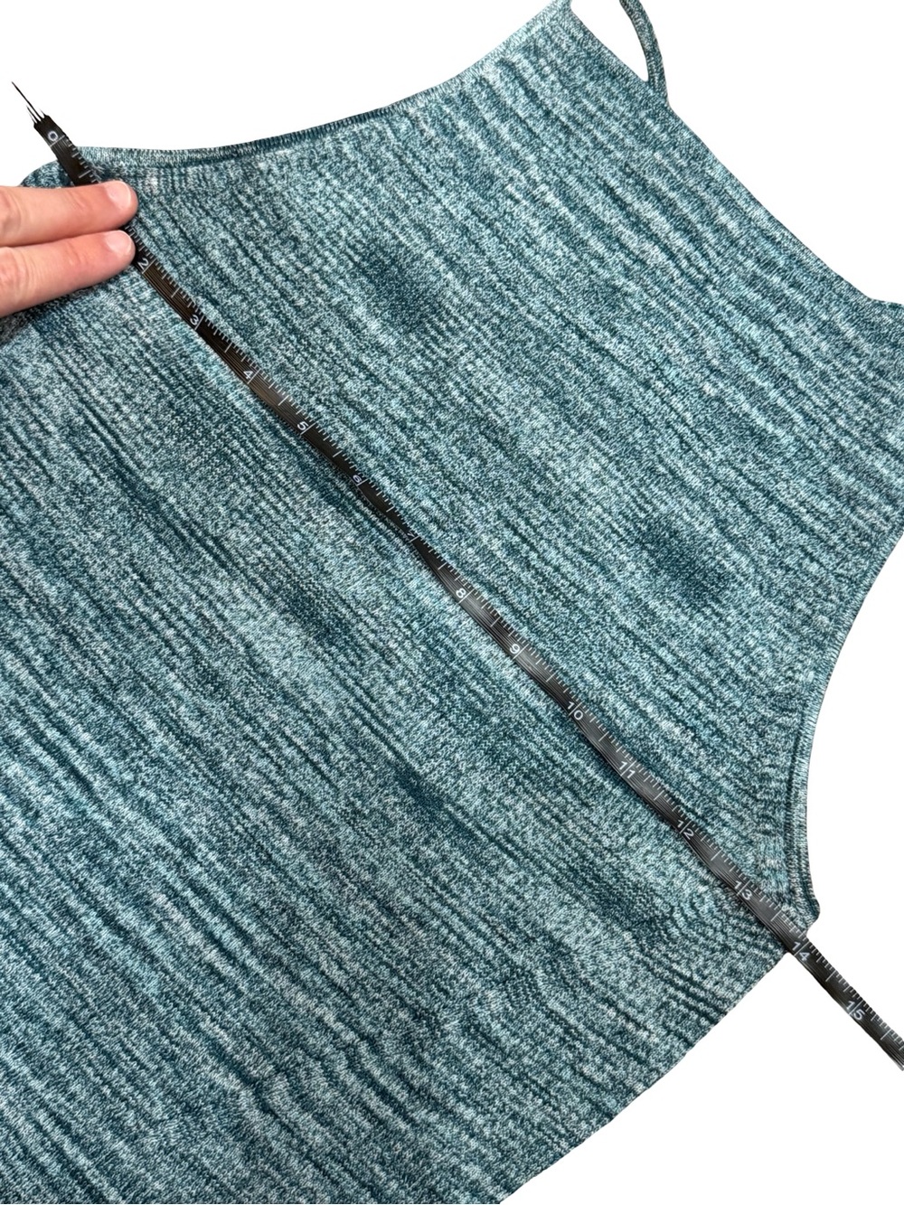 ✨ Banana Republic Sea Teal Space Dye Midi Sweater Dress Strappy Back Tank Size S - Picture 7 of 14